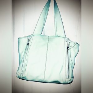 Mint Green Leather tote bag